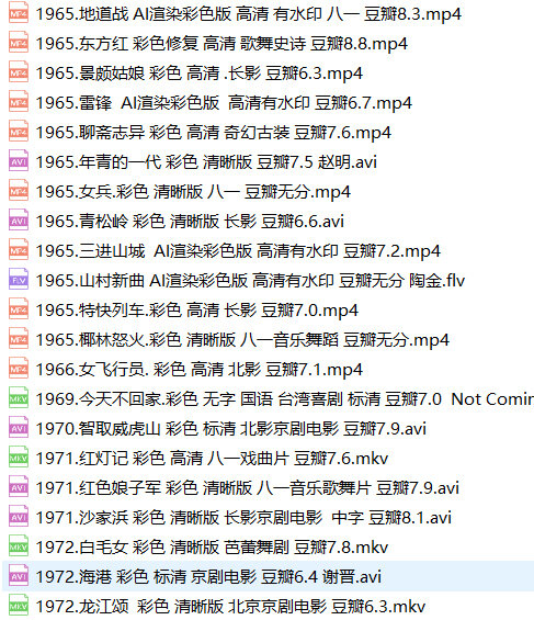 中国百年电影彩色版102部国产老电影红色电影民国电影