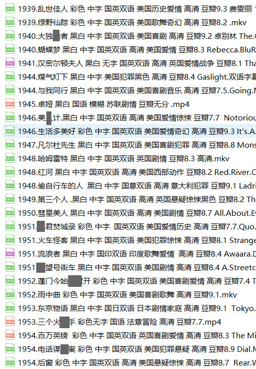 世界经典电影78部可选国语配音版默认外语配音