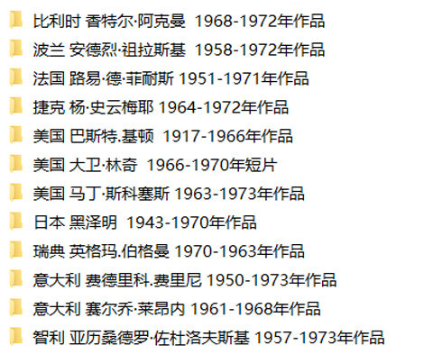 12位世界大师老电影合集欧美著名导演