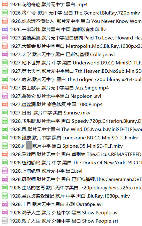 世界无声电影合集143部含中国默片
