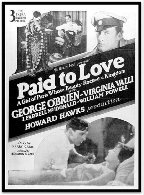 1927.爱情买卖 默片无中字黑白模糊 美国喜剧爱情 豆瓣无分 Paid To Love, Howard Hawks